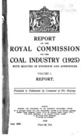 The Samuel Commission in England Releases Its Report on Coal Mining