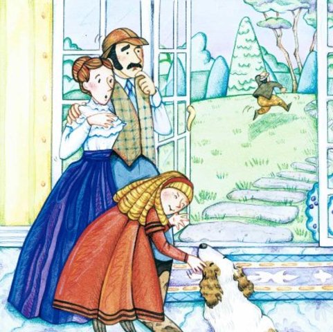 Mr. Nuttel is scared by the return of the hunters and RUNS AWAY!