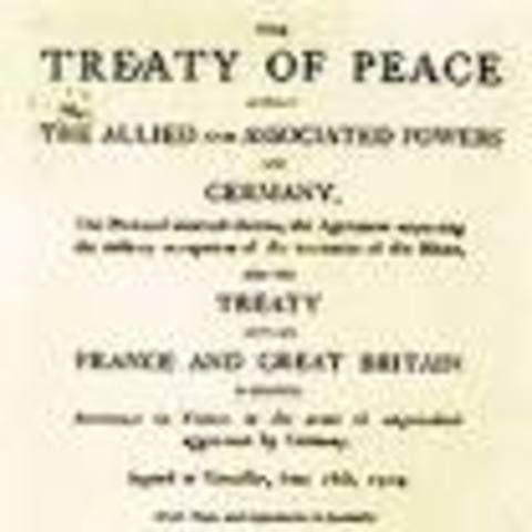The treaty of Versailles is Signed