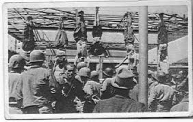 Mussolini Is hanged by Italian Partisans