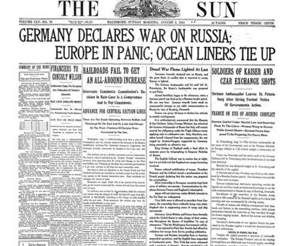 World War 1 begins