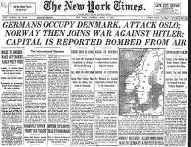 Germany takes over Denmark and Norway