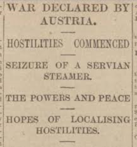 Austria-Hungary declares war on Serbia