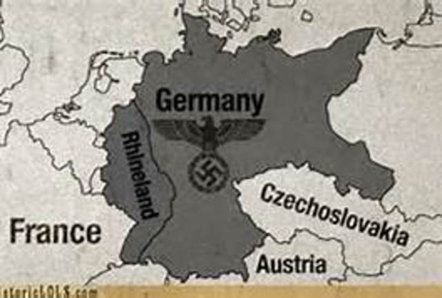 Hitler sends troops into Rhineland of Germany in violation of the Versailles Treaty