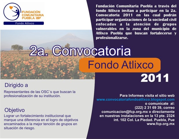 2° Convocatoria Fondo Atlixco