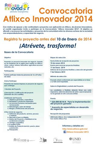 Apertura 1° Convocatoria Atlixco Innovador