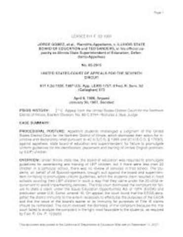 Gomez v. Illinois State Board of Education