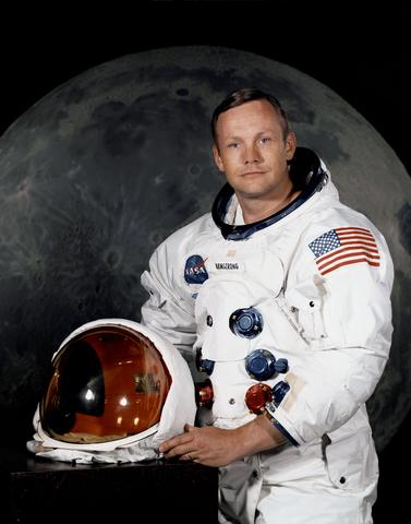 First man to walk on the moon on the moon