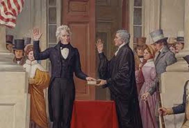 Jackson was sworn in to presidency