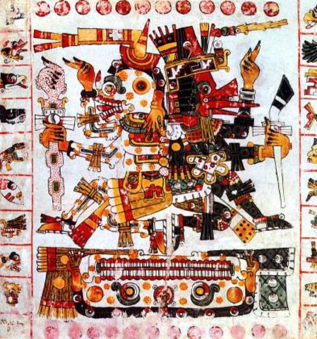 The Borgia Codex: Mictlantecuhtli and Quetzalcoatl