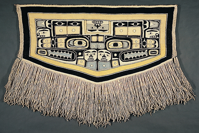 Chilkat blanket with stylized animal motifs