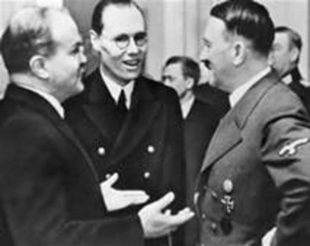 Nazi-Soviet Pact signed by Hitler and Stalin