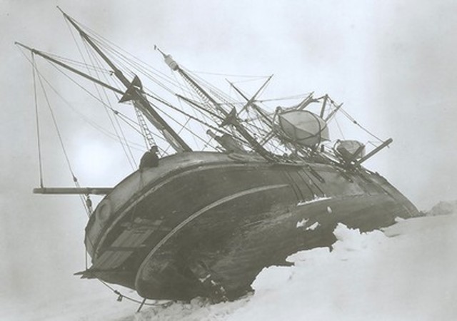 The Endurance got crushed by the ice and they abandoned their ship.