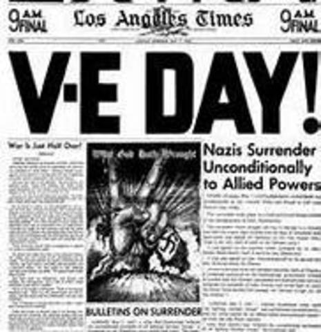 V-E Day, war ends in Europe