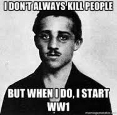 Gavrilo Princip assasinates Archduke Franz Ferdinand