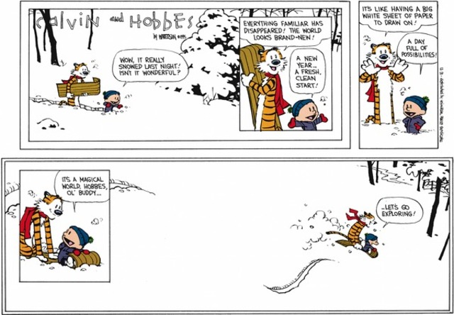 Calvin and Hobbes final strip.