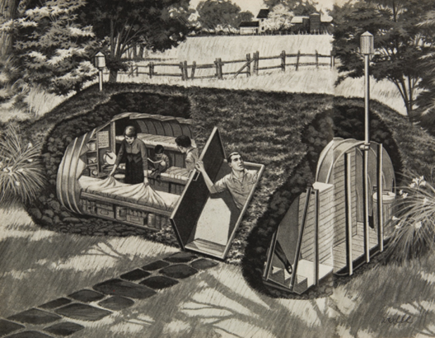 Uncle Otts tries to build bomb shelter