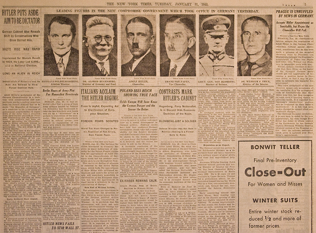 Hitler is named Chancellor of Germany