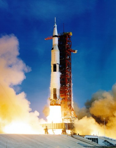 Apollo 11 launched on moon mission