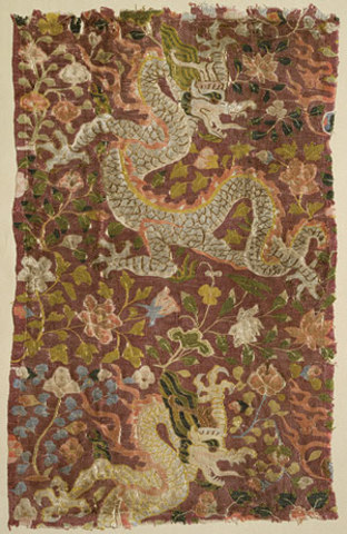 Tapestry with Dragons and Flowers, Eastern Central Asia