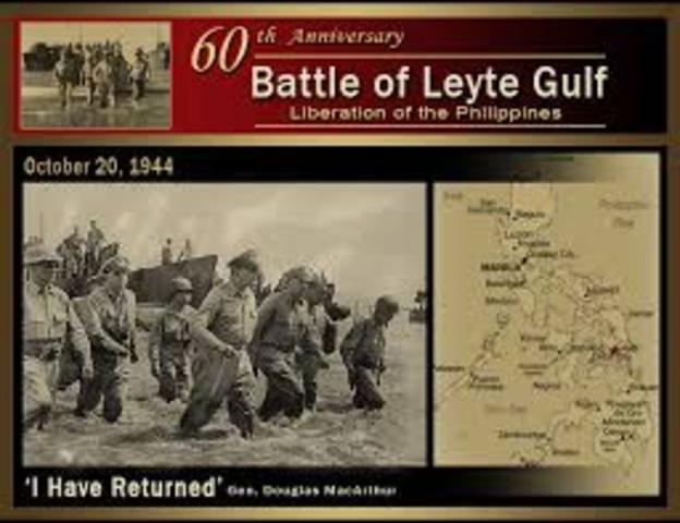 Gen. Macarthur returned to the philippines (Leyte Gulf)