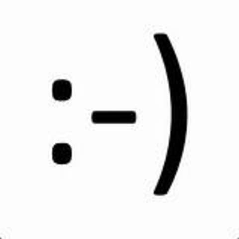 The sideways smile emoticon was created by Scott Fahlman