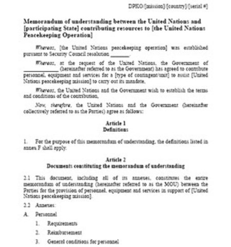 Memorandum of Understanding