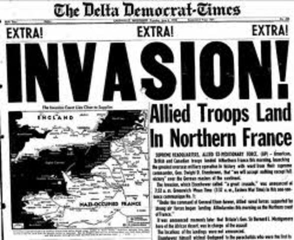 Allied forces land in Normandy to liberate France (D-DAY)
