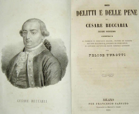 Publication of Beccaria’s "On Crimes and Punishment" (Italty)