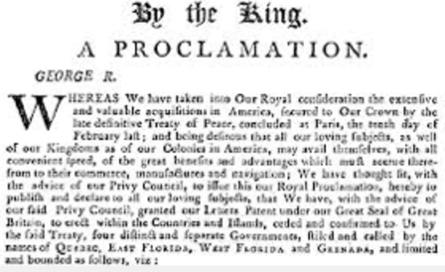 Proclimation of 1763