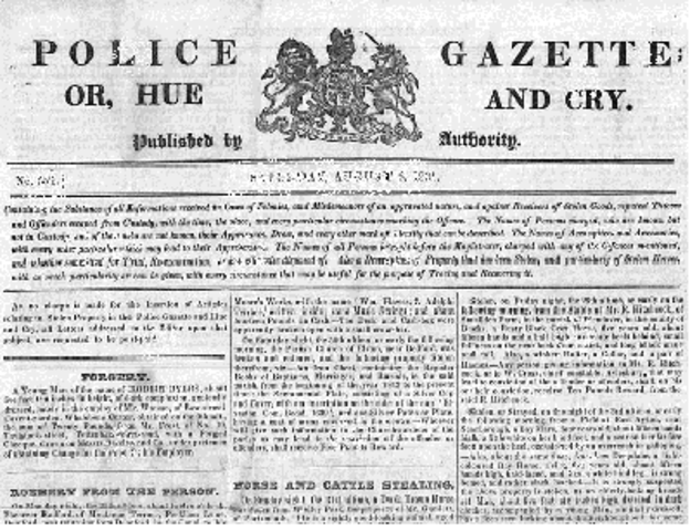 Issue of the Police Gazette (Britain)