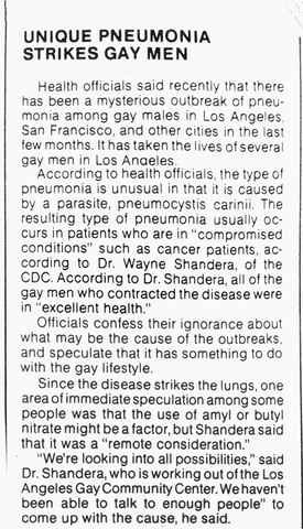 First AIDS cases were reported