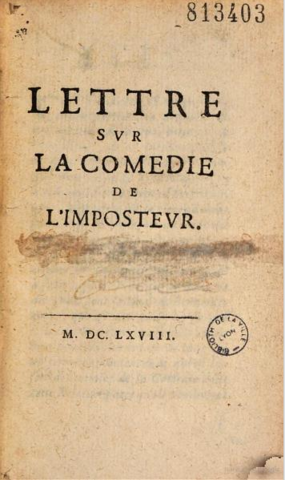 Patronage Comedy and Censorship: Defense of Molière's "Tartuffe"