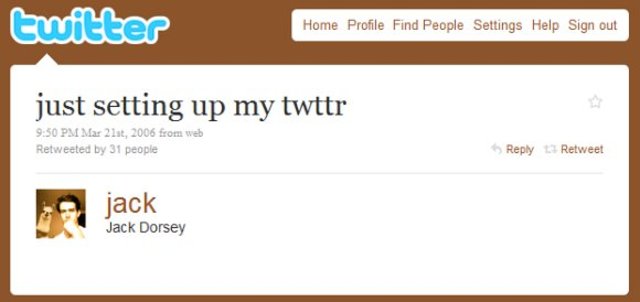 The first tweet was written by co-founder Jack Dorsey 6 on Twitter