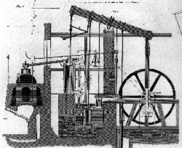 Steam Engine Diagram, James Watt