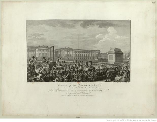 "Journée du 21 janvier 1793 la mort de Louis Capet sur la place de la Révolution : présentée à la Convention nationale le 30 germinal par Helman"