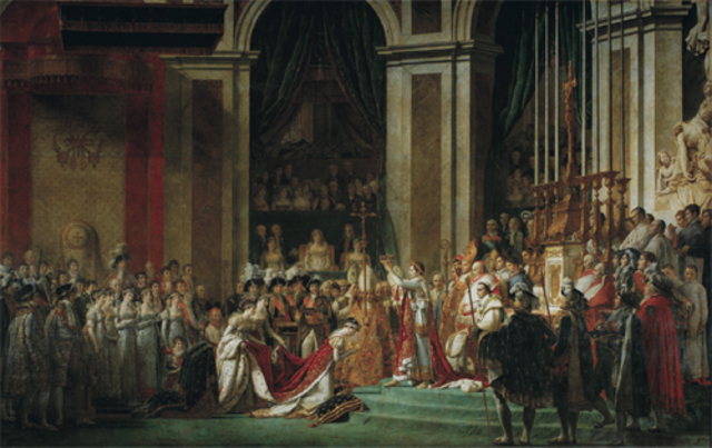 "The Consecration of the Emperor Napoléon I and Coronation of the Empress Joséphine" (1806-1807) by Jacques-Louis David.