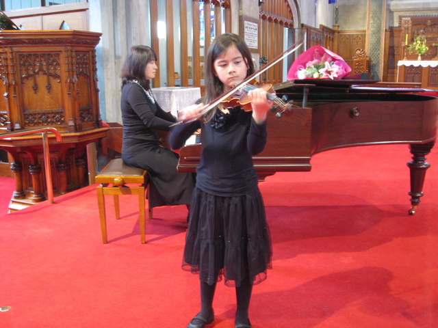 Started playing the violin.