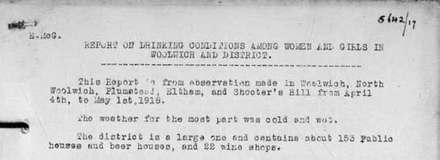 Report on drinking conditions