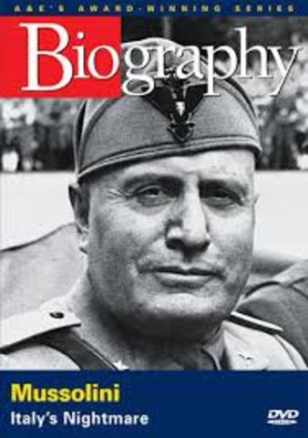 Benito Mussolini became the Leader of Italy