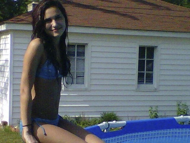 Got a pool in backyard and learned how to swim / 12 years old