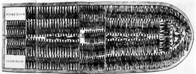 Crammed on ships transported to America