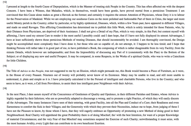 "Advice to the People in General with Regard to their Health"