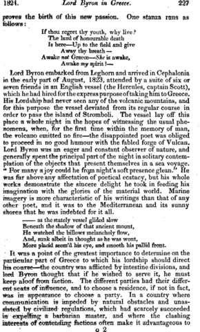 Lord Byron in Greece ( Greek War of Independence 6 March 1821 – 21 July 1832)