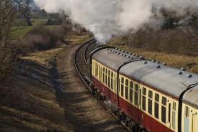 The train begins to move