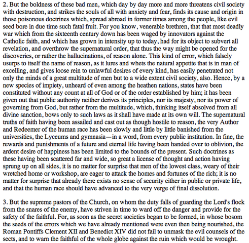 Religion & Industrialization: QUOD APOSTOLICI MUNERIS