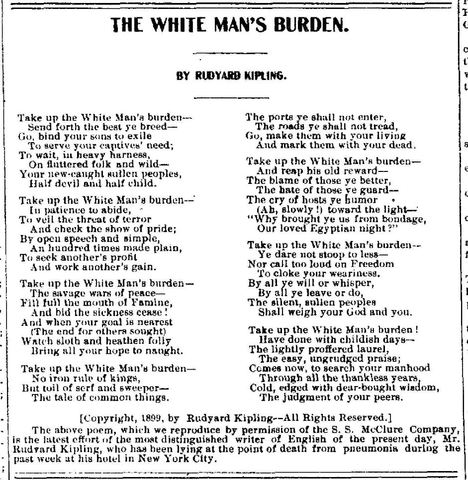 The White Man's Burden - Rudyard Kipling