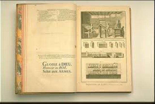 Denis Diderot publishes the first volumes of his Encyclopedia