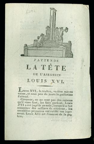 "J'attends la tete de l'assassin Louis XVI"