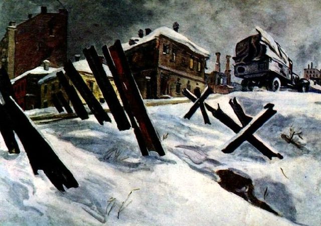 The Second World war - On the Moscow Outskirts by A. Deineka